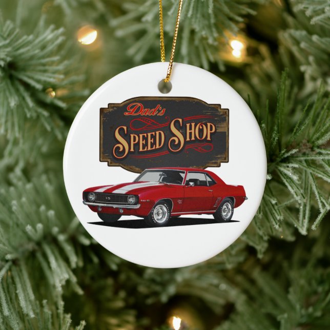 Vaters Red Speed Shop Keramik Ornament (Baum)