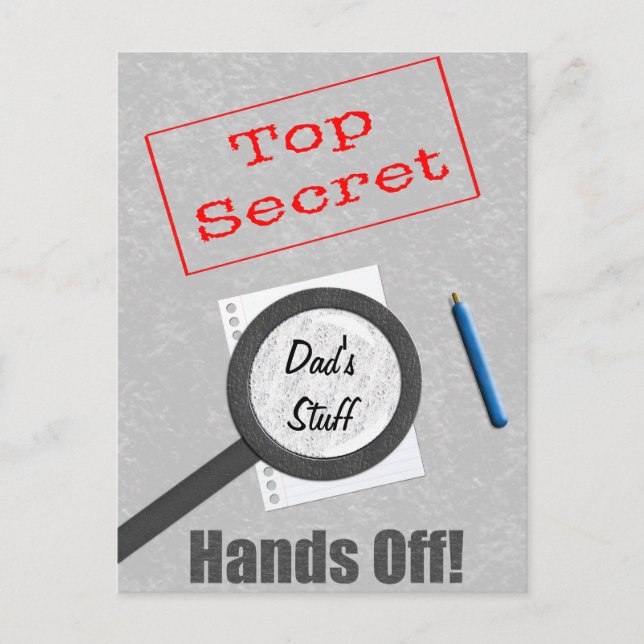 Vaters Stuff Top Secret Postkarte (Vorderseite)