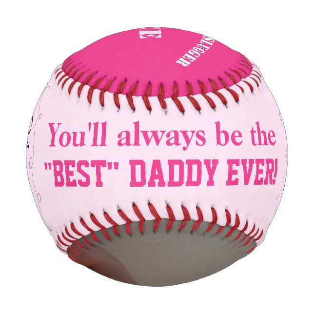 Vaters Tag Papa's Kleiner Slugger Pink Baseball (Vorderseite)