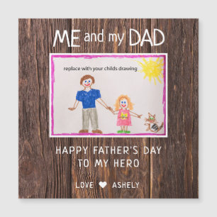 Vatersday Zeichnung Ihres Kindes Magnetkarte