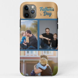 Vatertag! 3 Foto-Collage Gold Blau Trends  Case-Mate iPhone Hülle