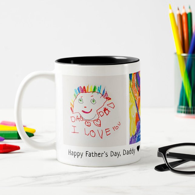 Vatertag 3 Foto Custom Kid's Art Kaffeetasse (Von Creator hochgeladen)