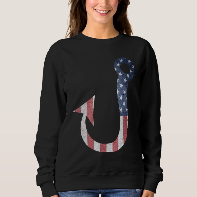 Vatertag Angelfahne Fisch Hook Sweatshirt (Vorderseite)