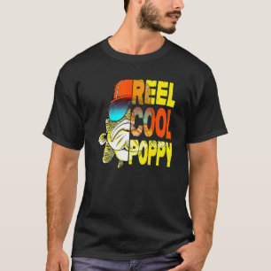 Vatertag Angelrolle Coole Mohnblume T-Shirt