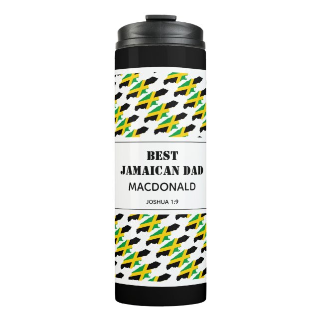 Vatertag BEST JAMAICAN VATER Map Custom Jamaica Thermosbecher (Vorderseite)