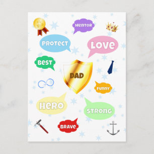 Vatertag Beste Dad Wortwolken König Krone Liebe Postkarte