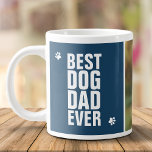 Vatertag Bester Hund Vater je Foto Jumbo-Tasse<br><div class="desc">Jeder Mann mit einem Hund wird diese Tasse Liebe haben.</div>