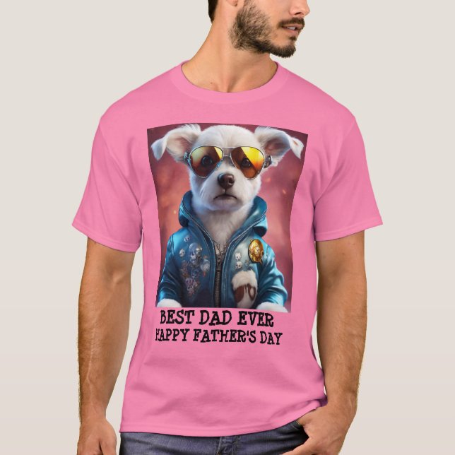 Vatertag Bester Hund Vater Personalisiert T-Shirt (Vorderseite)