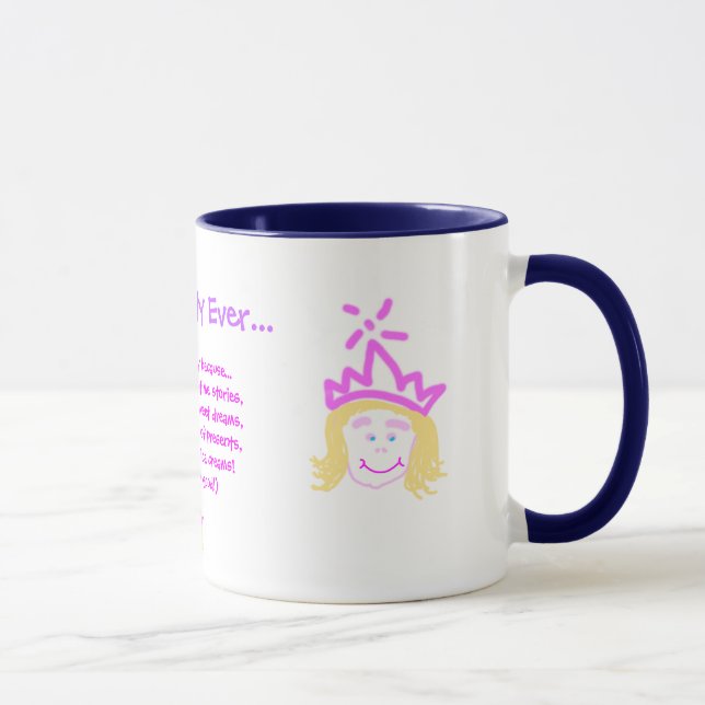 Vatertag "Bester Papa je" Rosa Prinzessin-Geschenk Tasse (Rechts)