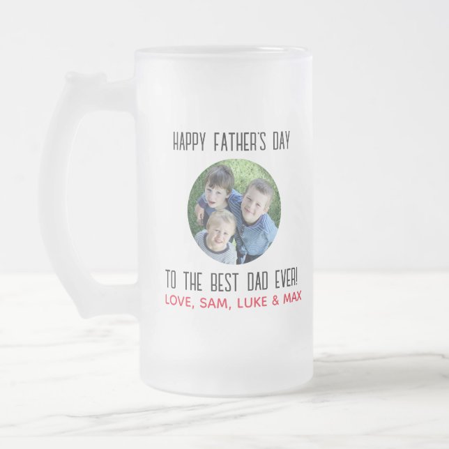 Vatertag Bester Vater je Kind Foto Mattglas Bierglas (Links)