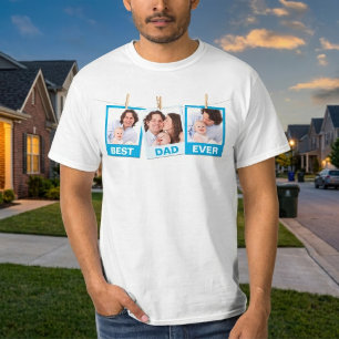 Vatertag Bester Vater überhaupt 3 Foto-Collage T-Shirt