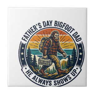 Vatertag Bigfoot Dad Shirt Lustig Wald Legende D Fliese