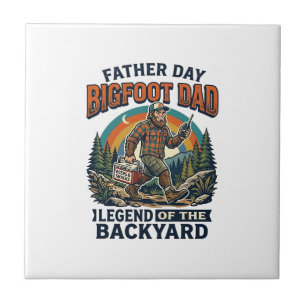 Vatertag Bigfoot Dad Shirt Snacks Held Funny Gif Fliese