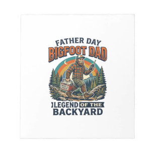 Vatertag Bigfoot Dad Shirt Snacks Held Funny Gif Notizblock