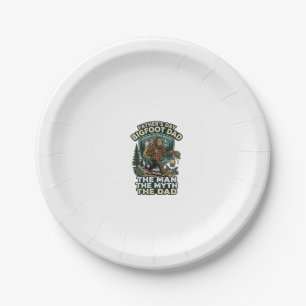Vatertag Bigfoot Papa Shirt Stark Ruhig Zuverlässi Pappteller
