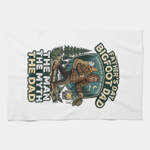 Vatertag Bigfoot Papa Shirt Stark Still Zuverlässi Geschirrtuch