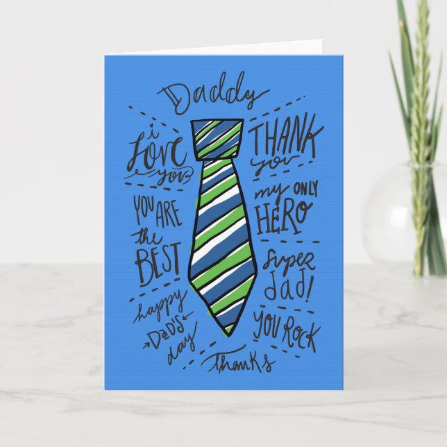 Vatertag - Blau - Krawatte "Daddy" Karte (Vorderseite)