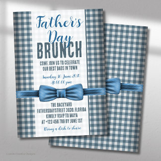 Vatertag-Blaues-Schleife-Brunch Einladung