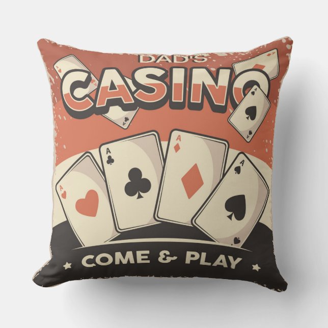 Vatertag Casino Poker Karten Kissen (Vorderseite)