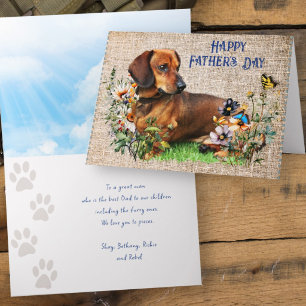 Vatertag Dachshund Benutzerdefinierte Nachricht Karte