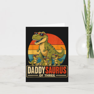 Vatertag Daddysaurus Vater von drei Dinosauriern Karte