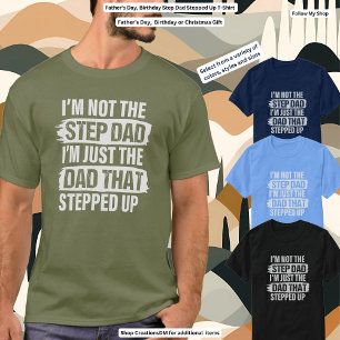 Vatertag, der Geburtstagsschritt-Vater stieg auf T-Shirt