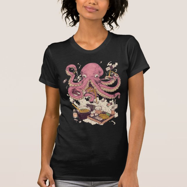 Vatertag Desaster Koch Octopus Funny Geschenk T-Shirt (Vorderseite)