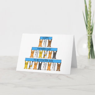 Vatertag Foster Vater Cartoon Katzen Karte