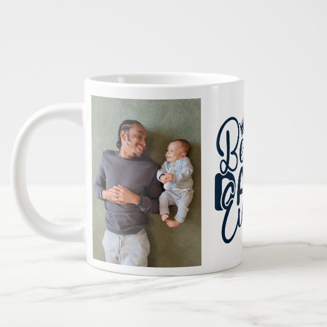Vatertag Foto Bester Vater je Jumbo-Tasse (Links)
