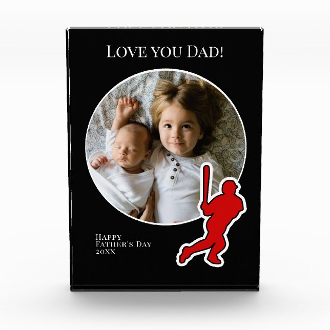 Vatertag Foto mit Baseball Player (Vorderseite)