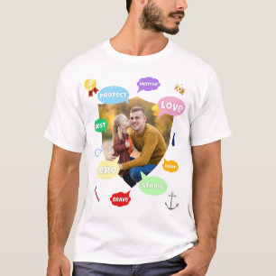 Vatertag Foto Wortwolken Bester Papa Vater T-Shirt