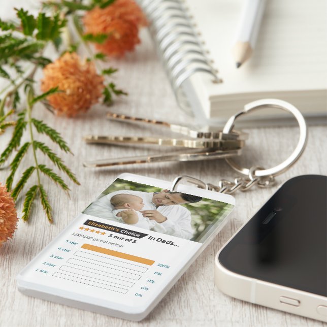 Vatertag Funny Five Star Foto Schlüsselanhänger (Vorderseite rechts)