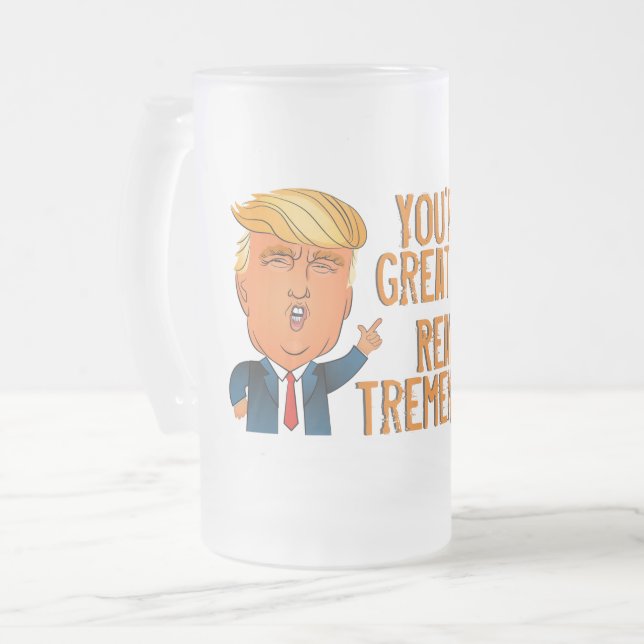 Vatertag Funny Trump Mattglas Bierglas (Vorderseite Links)
