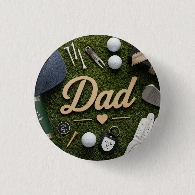Vatertag für Golf-Vater  Button (Vorderseite)