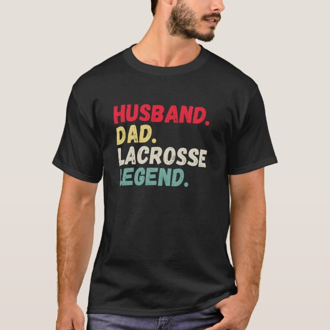 Vatertag Geburtstag Ehemann Geschenk lacrosse Retr T-Shirt (Vorderseite)