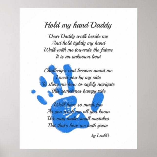Vatertag Gedicht - Händlerhanddruck Vater Geschenk Poster (Vorne)