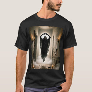 Vatertag Geist Herz Hände Horror Gruselgesicht T-Shirt