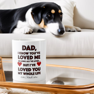 Vatertag Geliebt dich Zitat Jumbo-Tasse
