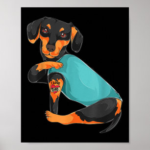 Vatertag Geschenk Funny Hund Vater Dackel I Liebe  Poster