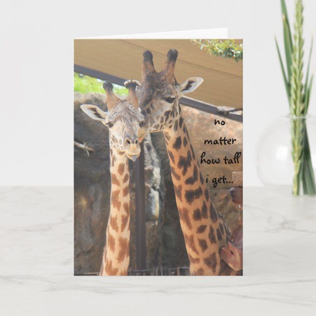 Vatertag, Giraffen, schauen immer oben zu Ihnen Karte (Vorderseite)