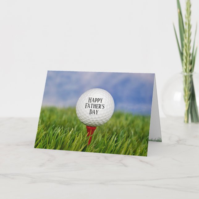 Vatertag-Golfball auf Abschlag Karte (Vorderseite)