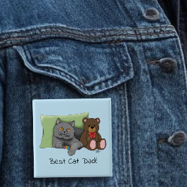 Vatertag Graue Katze Button