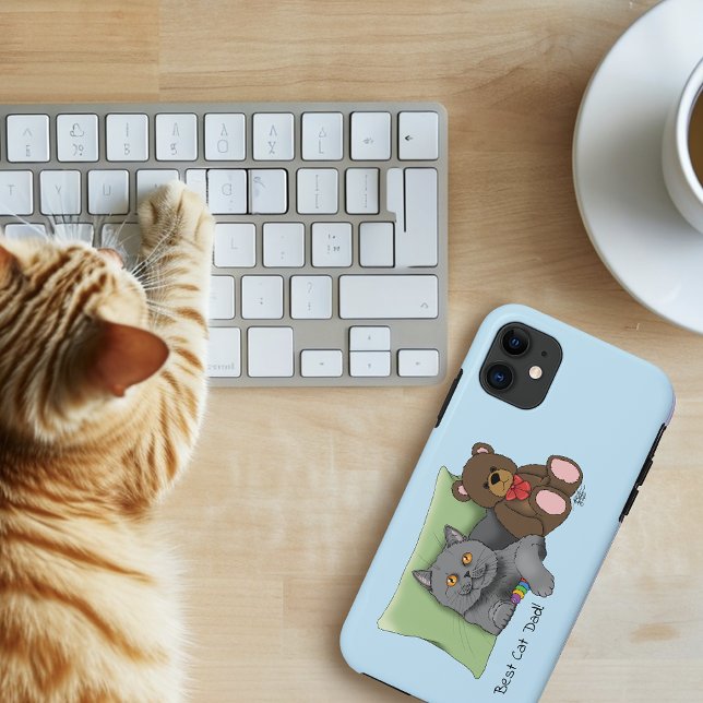 Vatertag Graue Katze Case-Mate iPhone Hülle (Von Creator hochgeladen)