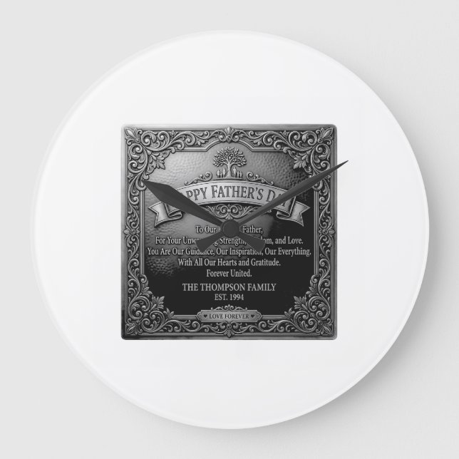 Vatertag Große Wanduhr (Vorderseite)