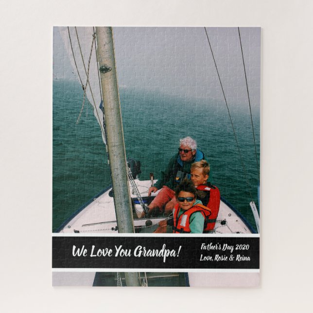 Vatertag Großvater Foto Geschenk Custom Puzzle (Vertikal)