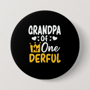 Vatertag Großvater von Herrn Onederful 1. Geburts Button
