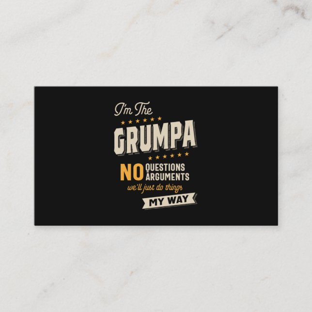 Vatertag | Grumpa Way Funny Grandpa Visitenkarte (Vorderseite)