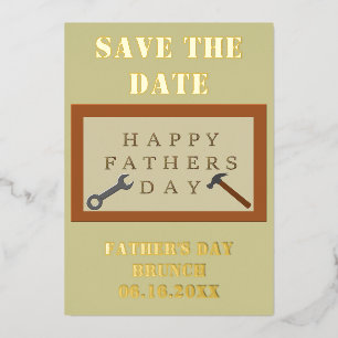 Vatertag Holz Schild Save the Date Custom Folien Feiertagskarte