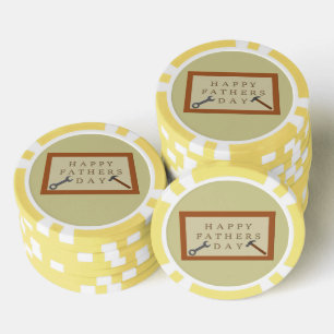 Vatertag Holzschild Pokerchips