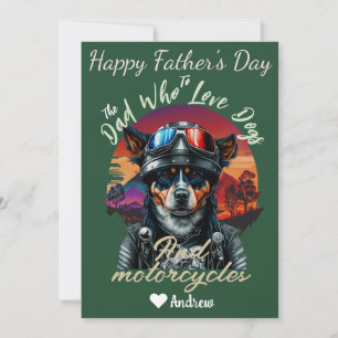 Vatertag, Hund Papa, Motorräder, einfach modern Feiertagskarte